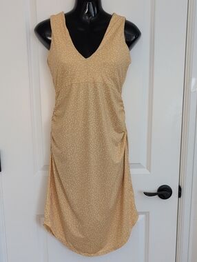 Prana Sleeveless V-Neck Midi Dress With Dot Print